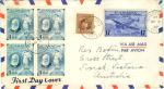 Airmail Cover cw Blue on White FDC Label