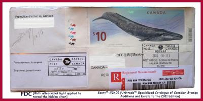 BLUE WHALE - October 4, 2010 FDC  - - - - Scott™ #2405