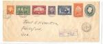 E3 and 141-145 on postal stationery with Montreal Station B CDS and registration postmarks