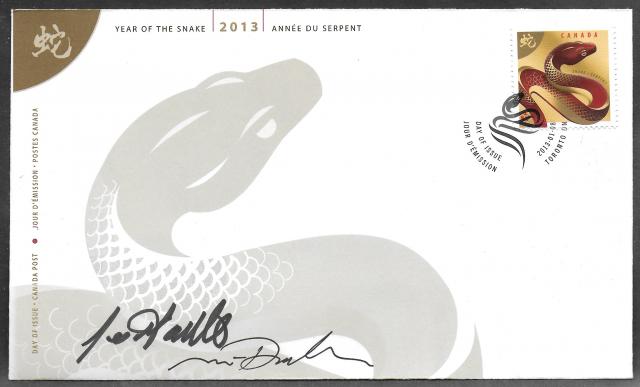2599 Year of the Snake signed OFDC cachet